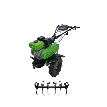 Motocultor PartnerPro PPT-901, 4 Timpi, 7 CP, 210 CC, Latime de lucru 90 cm (Verde/Negru)